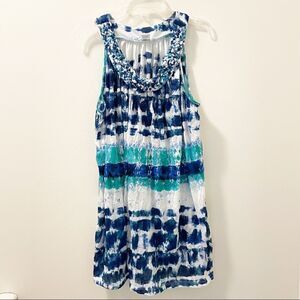 Isela Tie-Dye Print Boho Sleeveless Top - Size XL